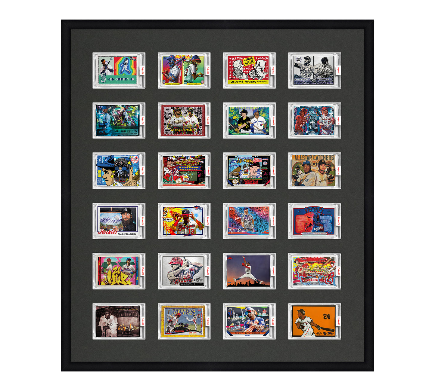 Framed Card Display - 24 Openings for Project 100, Project 70, or Project 2020 Slabs