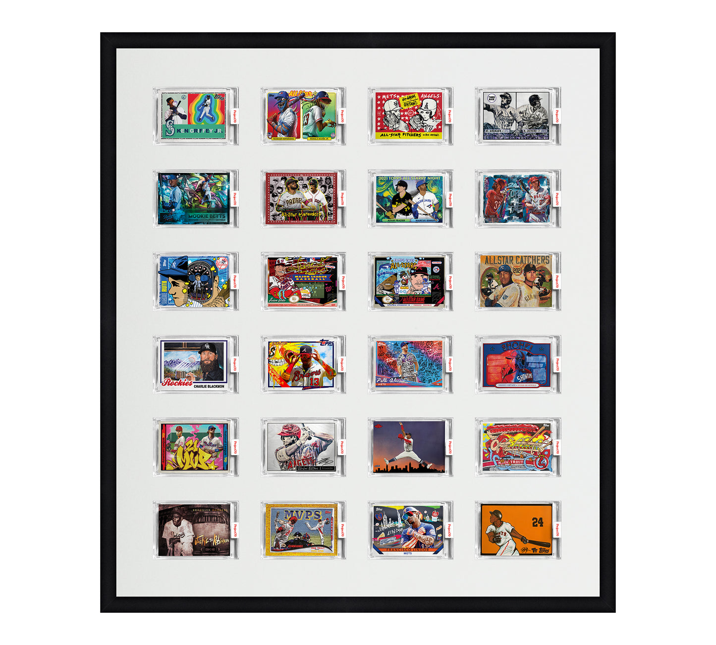 Framed Card Display - 24 Openings for Project 100, Project 70, or Project 2020 Slabs