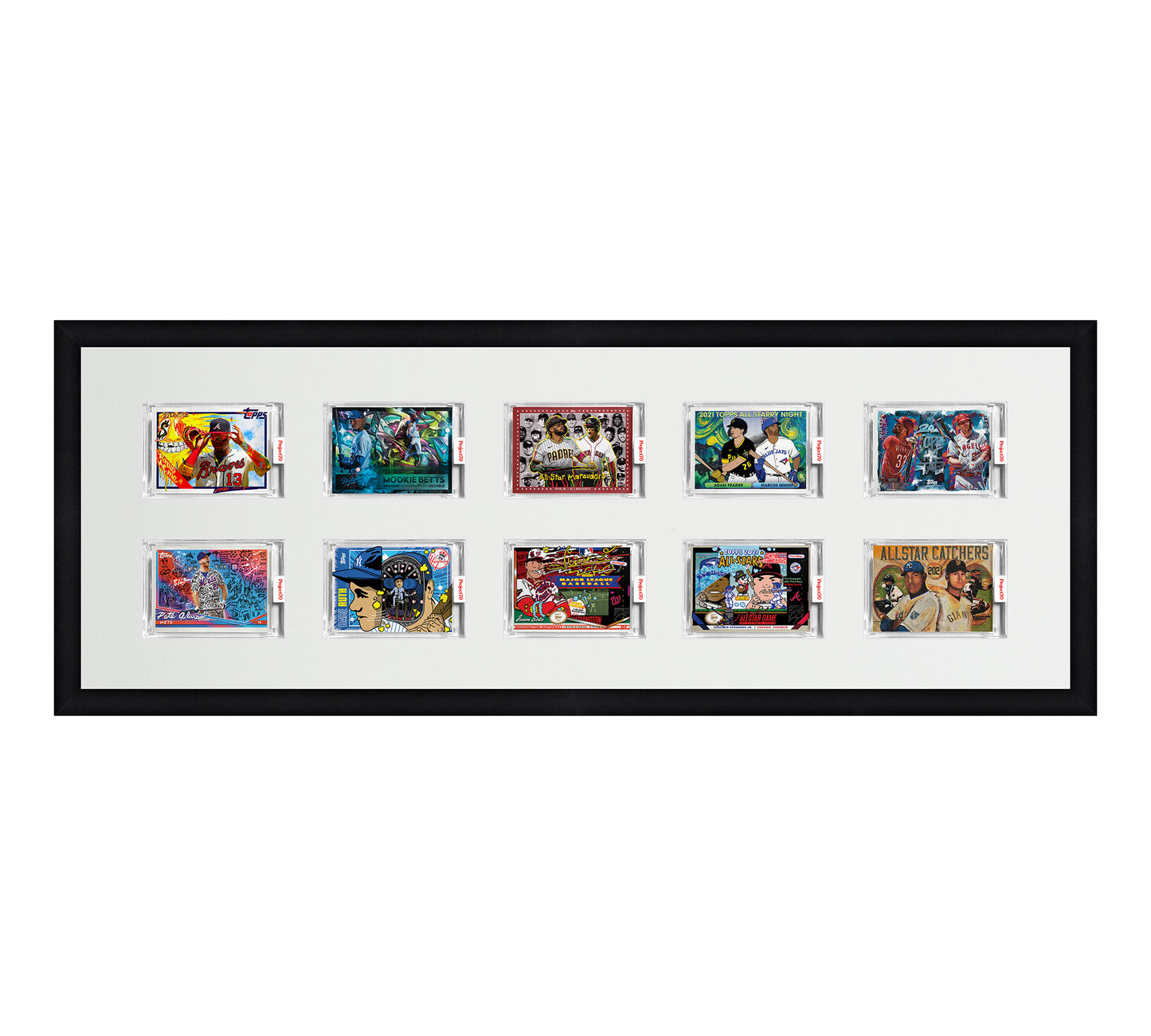 Framed Card Display - 10 Openings for Project 100, Project 70, or Project 2020 Slabs