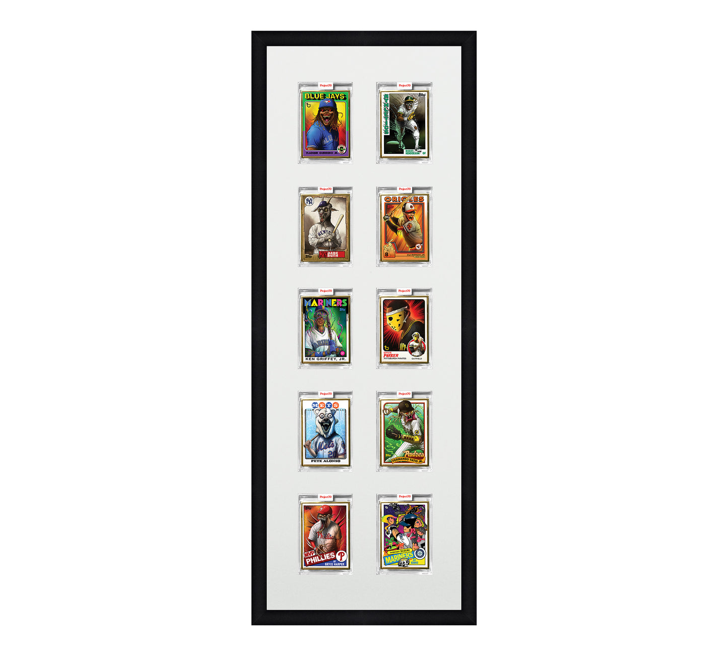 Framed Card Display - 10 Openings for Project 100, Project 70, or Project 2020 Slabs