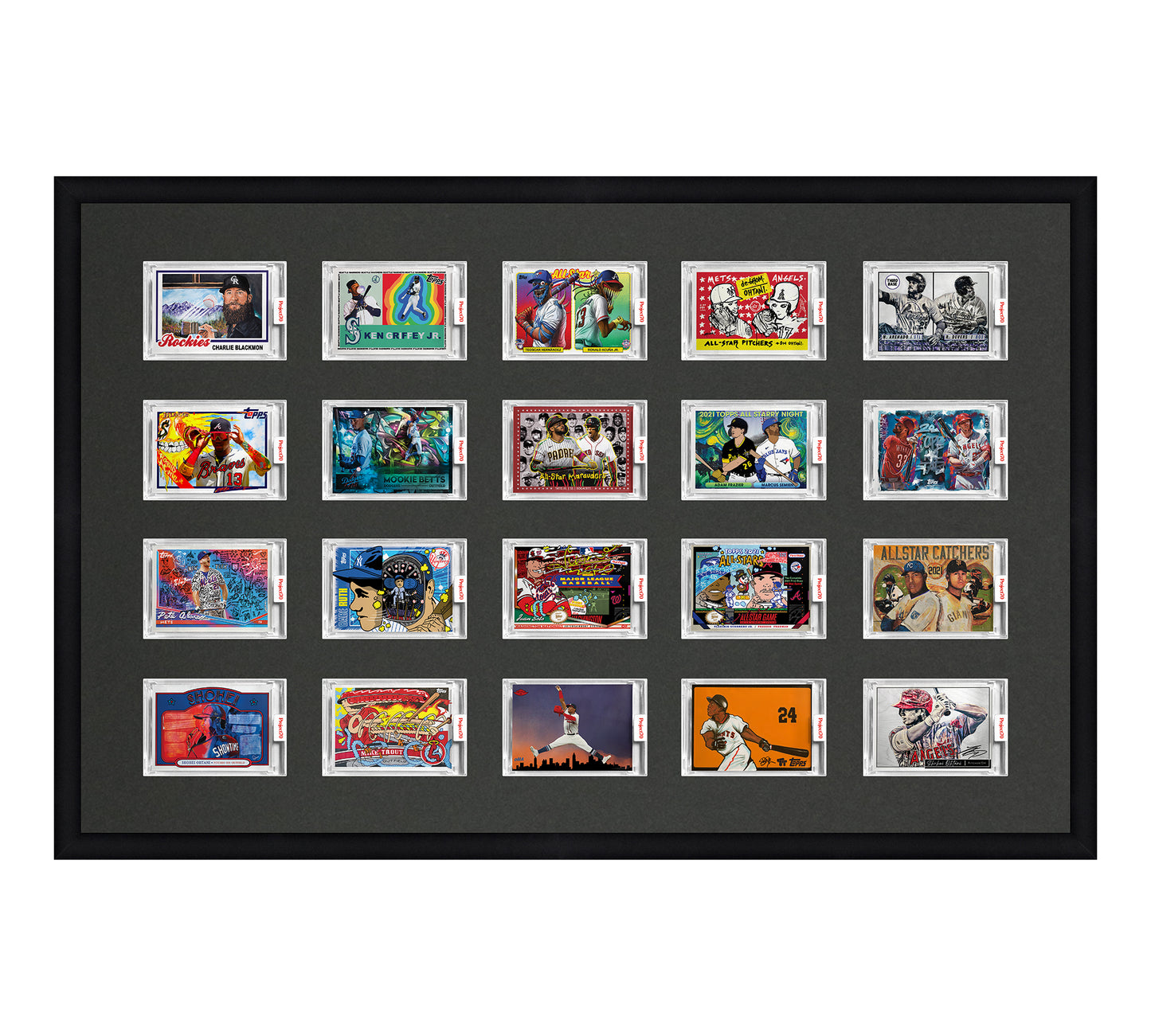 Framed Card Display - 20 Openings for Project 100, Project 70, or Project 2020 Slabs