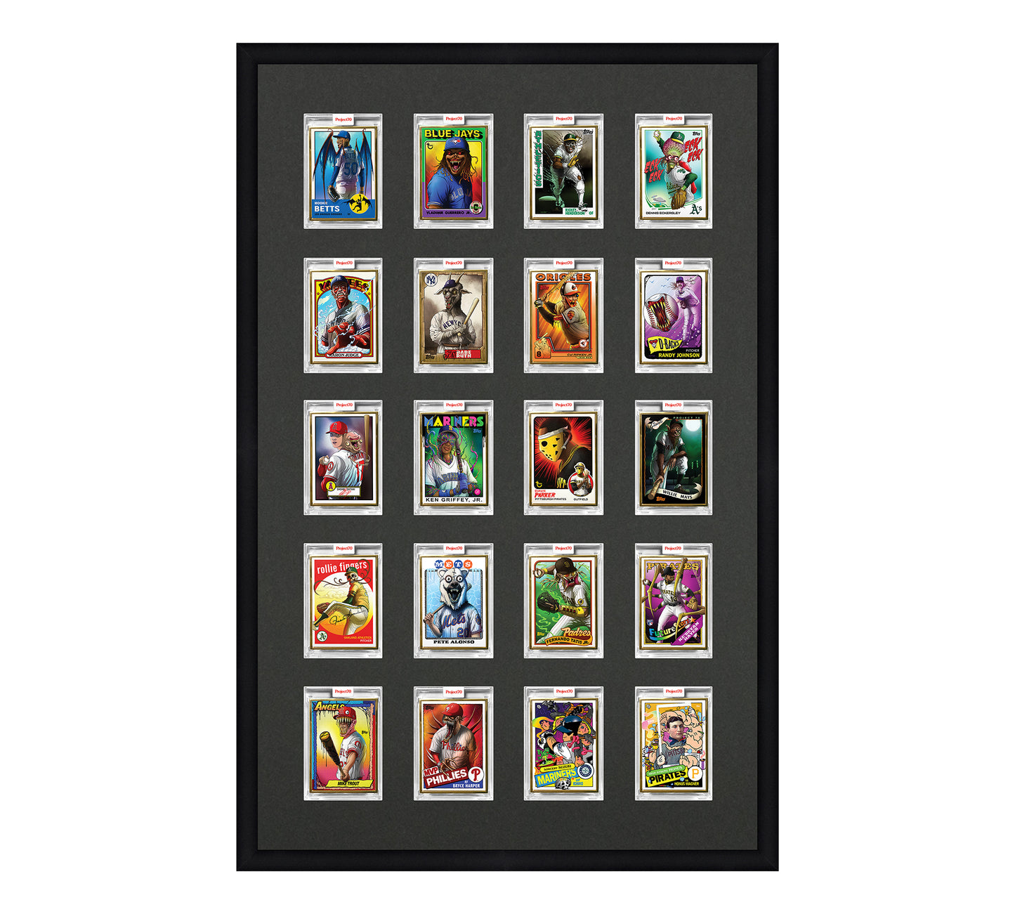 Framed Card Display - 20 Openings for Project 100, Project 70, or Project 2020 Slabs