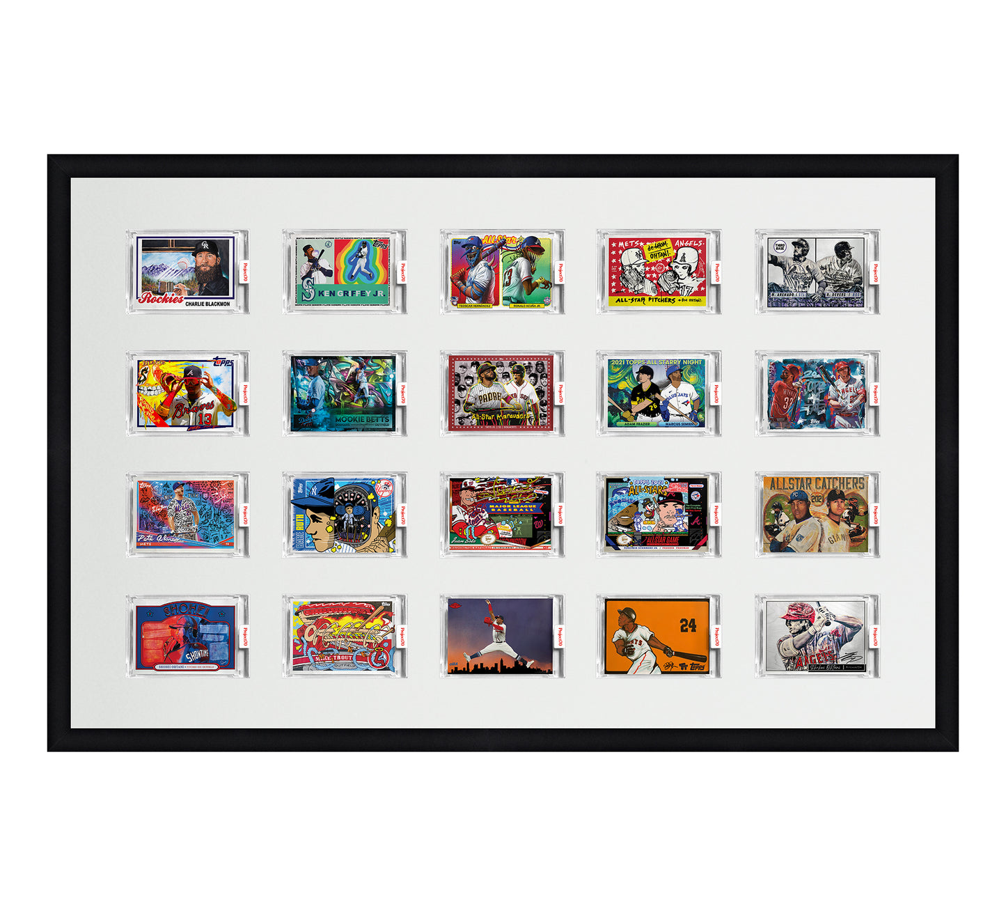 Framed Card Display - 20 Openings for Project 100, Project 70, or Project 2020 Slabs