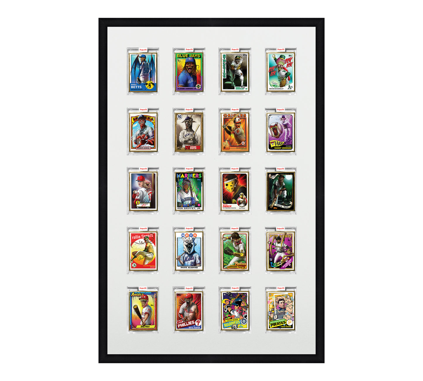 Framed Card Display - 20 Openings for Project 100, Project 70, or Project 2020 Slabs