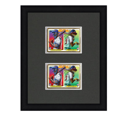 Framed Card Display - 2 Openings for the UltraPro or BCW 1Touch Magnetic Case (35pt) – Black