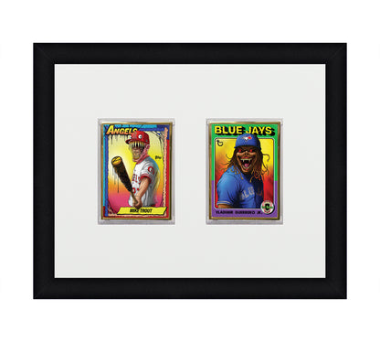 Framed Card Display - 2 Openings for the UltraPro or BCW 1Touch Magnetic Case (35pt) – White