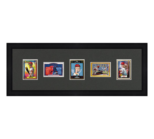 Framed Card Display - 5 Openings for the UltraPro or BCW 1Touch Magnetic Case (35pt) in an alternating layout