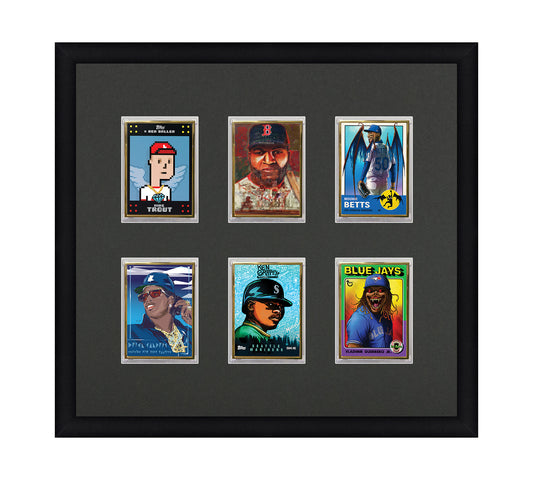 Framed Card Display - 6 Opening for the UltraPro or BCW 1Touch Magnetic Case (35pt)