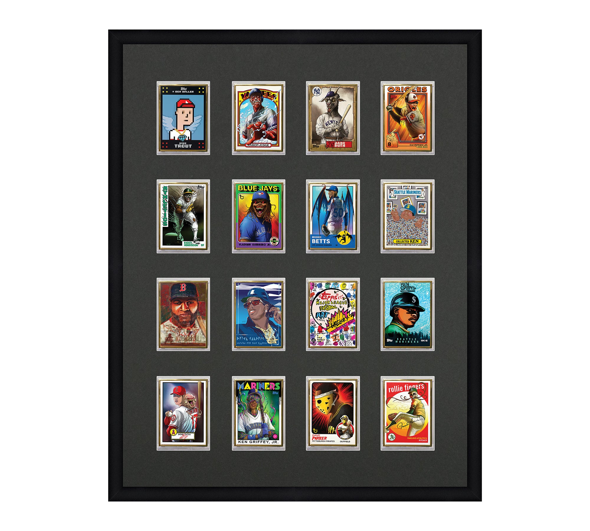 Framed Card Display - 16 Openings for the UltraPro or BCW 1Touch Magne ...