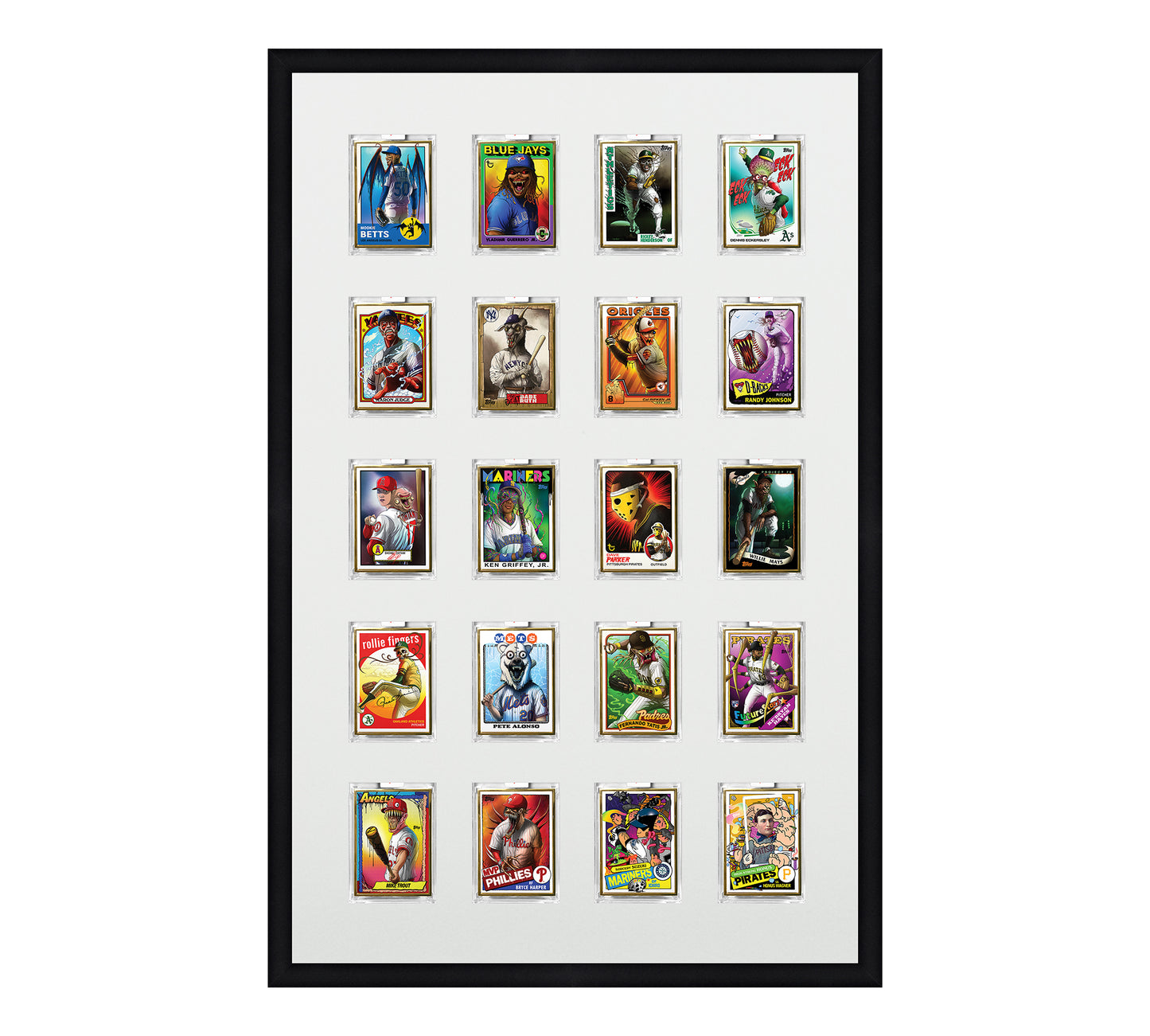 Framed Card Display - 20 Openings for the UltraPro or BCW 1Touch Magnetic Case (35pt)