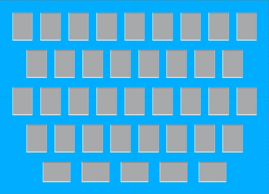 CUSTOM Framed Card Display - 39 Openings (Rows of 9, 8, 9, 8, and 5 horizontal) for BCW 100pt magnetic cases