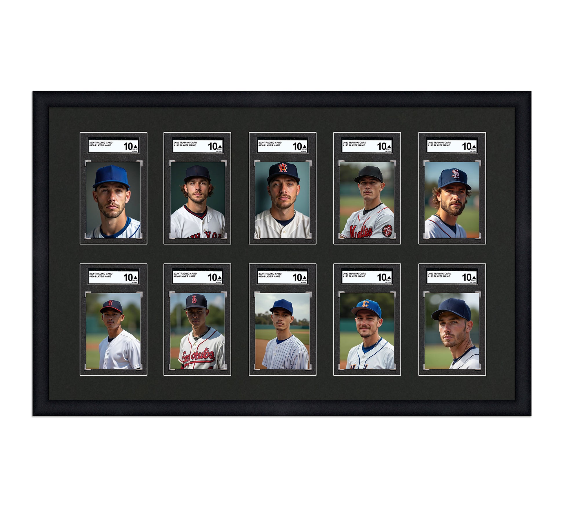 Card Frame Display - 10 Openings for SGC Graded Slabs Card Frame Display - 10 Openings for SGC Graded Slabs