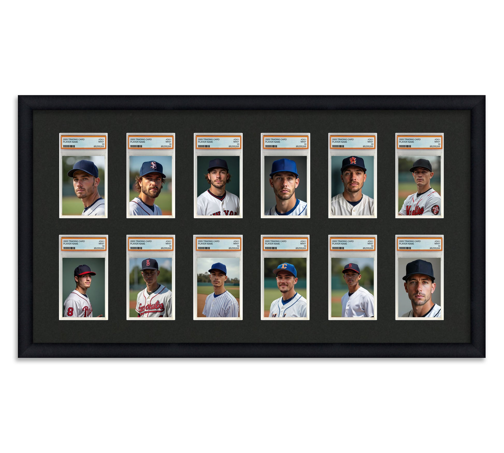 graded trading card PSA Graded Card Display Frame – 12 Slabs