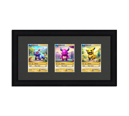 Card Frame Display - 3 Openings for Pokemon, Magic The Gathering, or other Sleeved or Toploader cards
