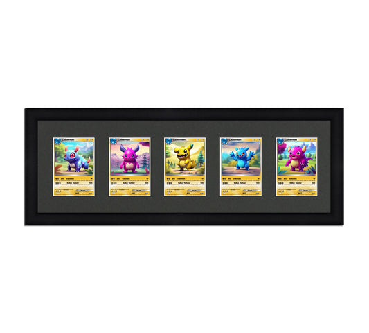 Card Frame Display - 5 Openings for Pokemon, Magic The Gathering, or other Sleeved or Toploader cards