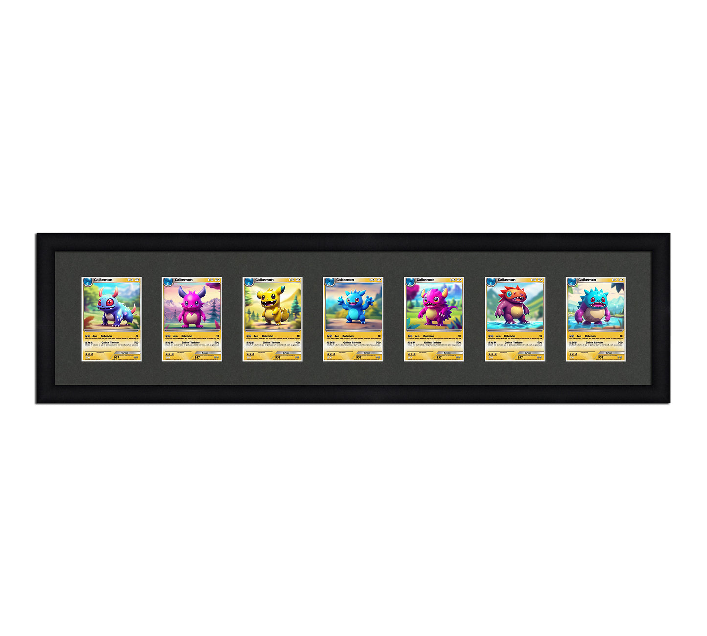 Card Frame Display - 7 Openings for Pokemon, Magic The Gathering, or other Sleeved or Toploader cards – Sleeve (2.5"x3.5")