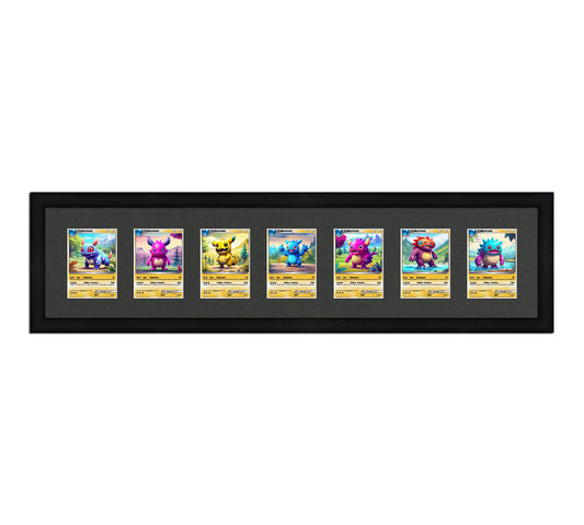 Card Frame Display - 7 Openings for Pokemon, Magic The Gathering, or other Sleeved or Toploader cards