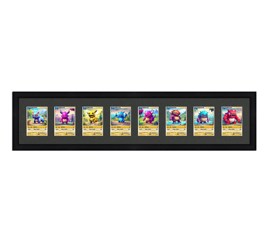 Card Frame Display - 8 Openings for Pokemon, Magic The Gathering, or other Sleeved or Toploader cards