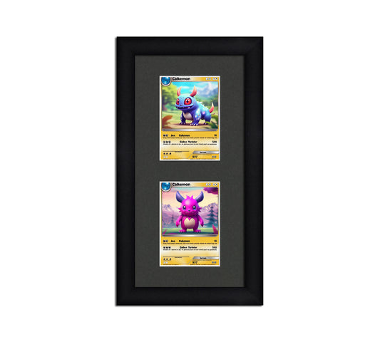 Card Frame Display - 2 Openings for Pokemon, Magic The Gathering, or other Sleeved or Toploader cards