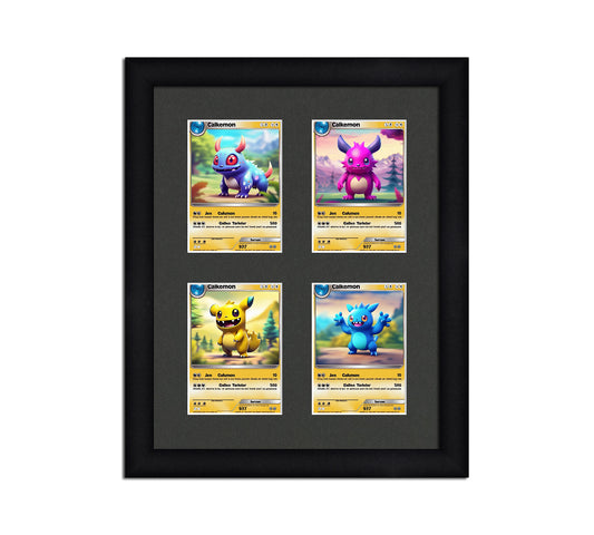 Card Frame Display - 4 Openings for Pokemon, Magic The Gathering, or other Sleeved or Toploader cards