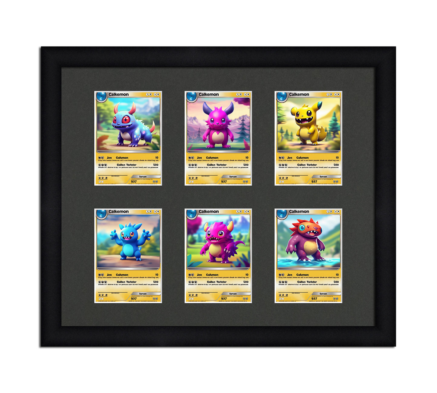 Card Frame Display - 6 Openings for Pokemon, Magic The Gathering, or other Sleeved or Toploader cards