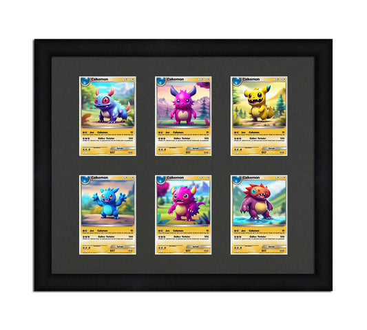 Card Frame Display - 6 Openings for Pokemon, Magic The Gathering, or other Sleeved or Toploader cards