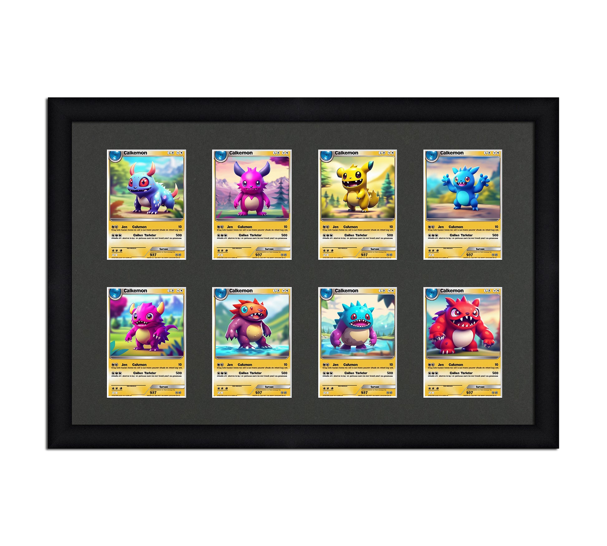 Card Frame Display - 8 Openings for Pokemon, Magic The Gathering, or other Sleeved or Toploader cards – Sleeve (2.5"x3.5")