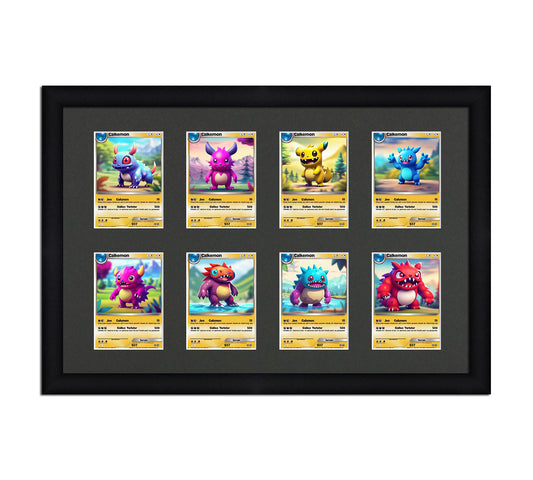 Card Frame Display - 8 Openings for Pokemon, Magic The Gathering, or other Sleeved or Toploader cards
