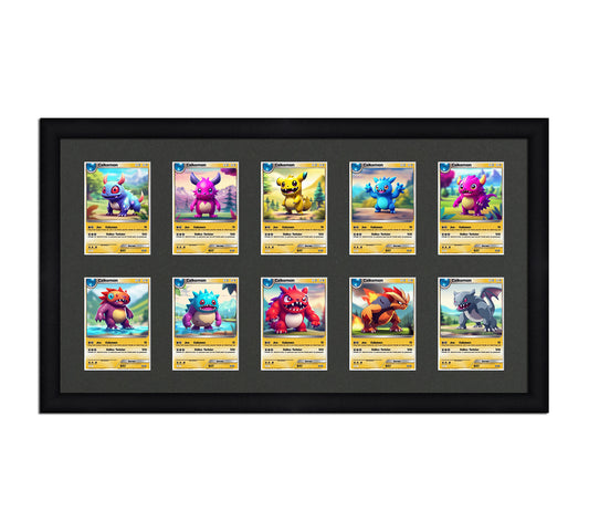 Card Frame Display - 10 Openings for Pokemon, Magic The Gathering, or other Sleeved or Toploader cards