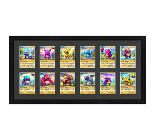 Card Frame Display - 12 Openings for Pokemon, Magic The Gathering, or other Sleeved or Toploader cards