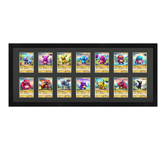 Card Frame Display - 14 Openings for Pokemon, Magic The Gathering, or other Sleeved or Toploader cards