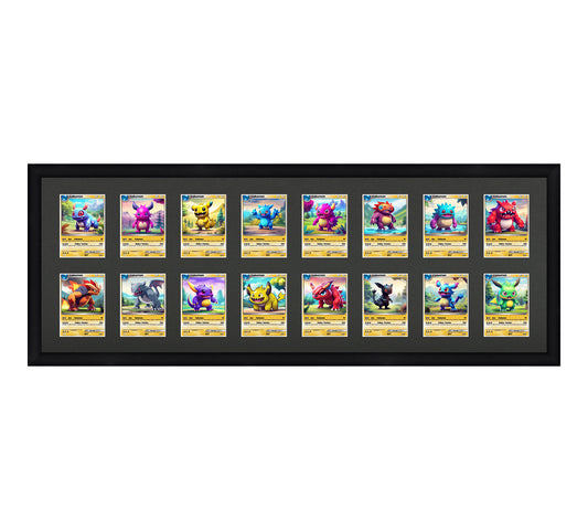 Card Frame Display - 16 Openings for Pokemon, Magic The Gathering, or other Sleeved or Toploader cards