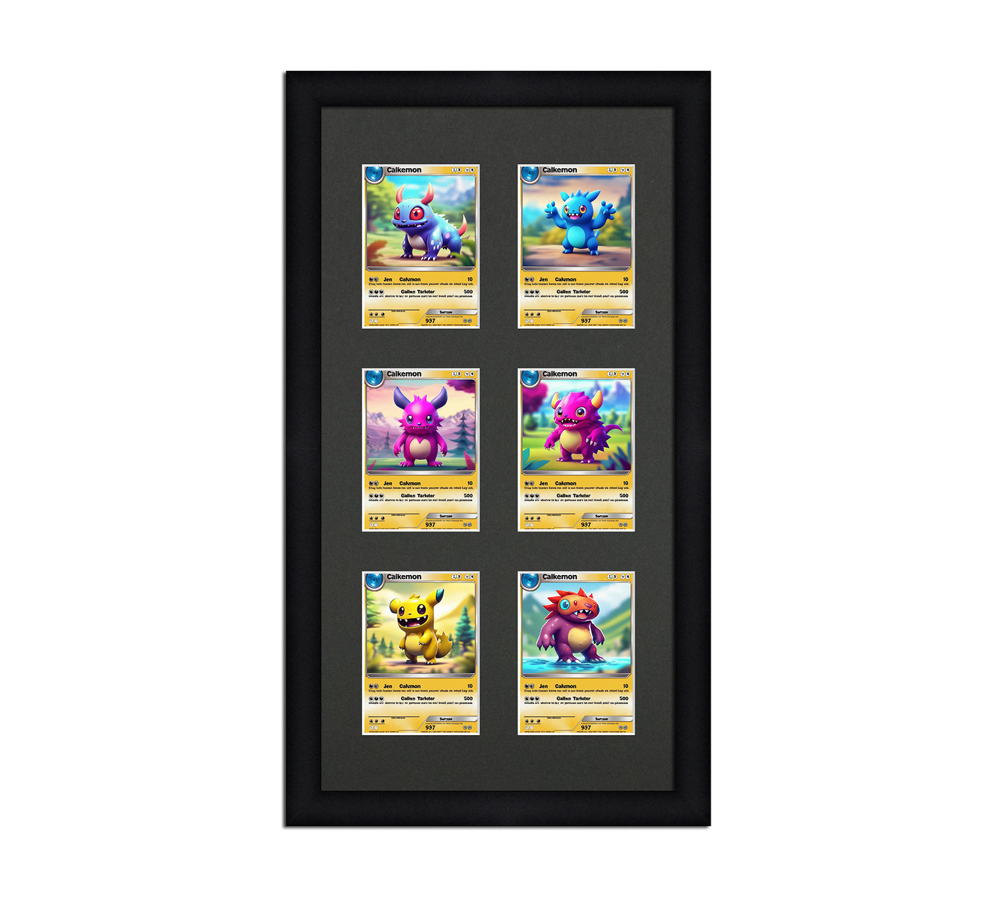 Card Frame Display - 6 Openings for Pokemon, Magic The Gathering, or other Sleeved or Toploader cards