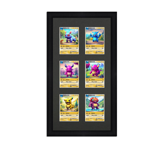 Card Frame Display - 6 Openings for Pokemon, Magic The Gathering, or other Sleeved or Toploader cards