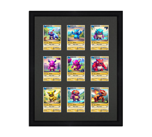 Card Frame Display - 9 Openings for Pokemon, Magic The Gathering, or other Sleeved or Toploader cards