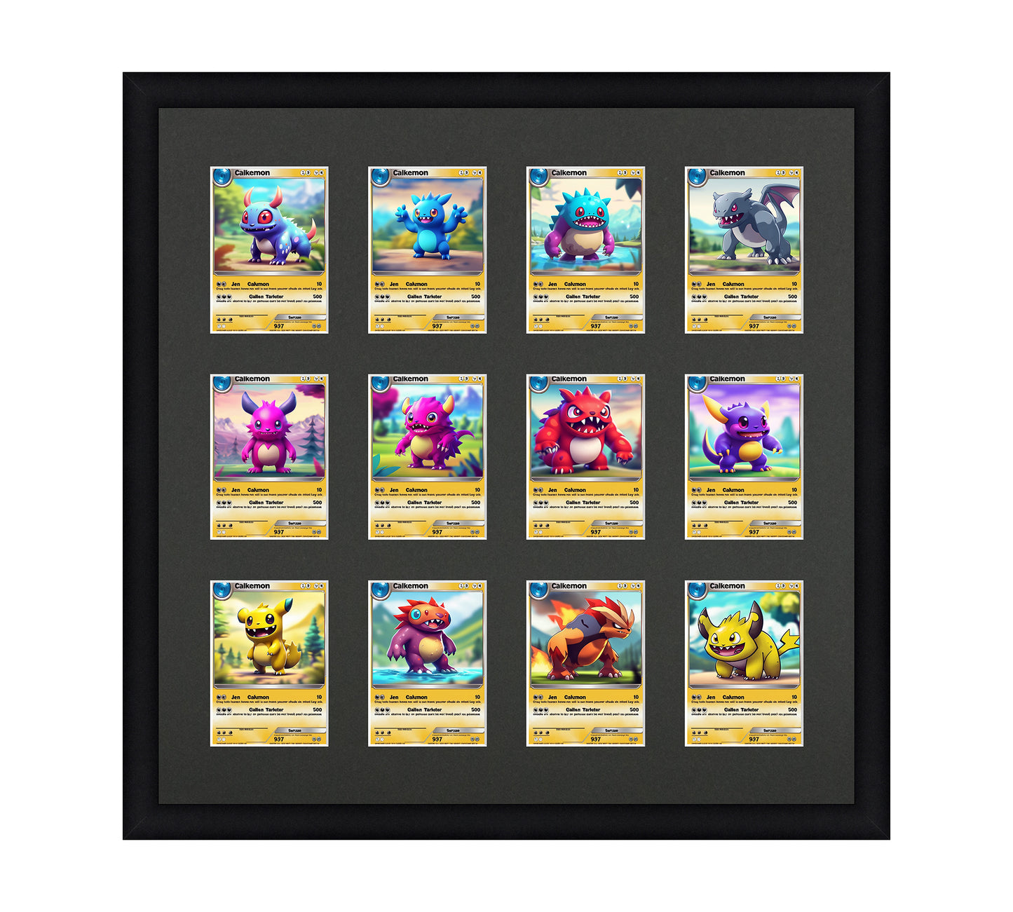 Card Frame Display - 12 Openings for Pokemon, Magic The Gathering, or other Sleeved or Toploader cards