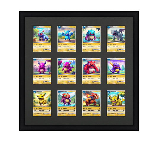 Card Frame Display - 12 Openings for Pokemon, Magic The Gathering, or other Sleeved or Toploader cards