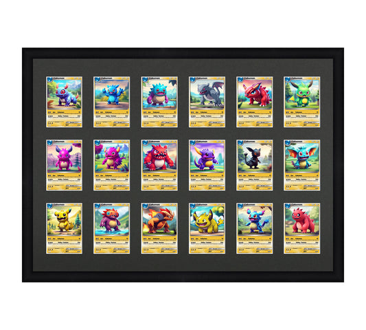 Card Frame Display - 18 Openings for Pokemon, Magic The Gathering, or other Sleeved or Toploader cards