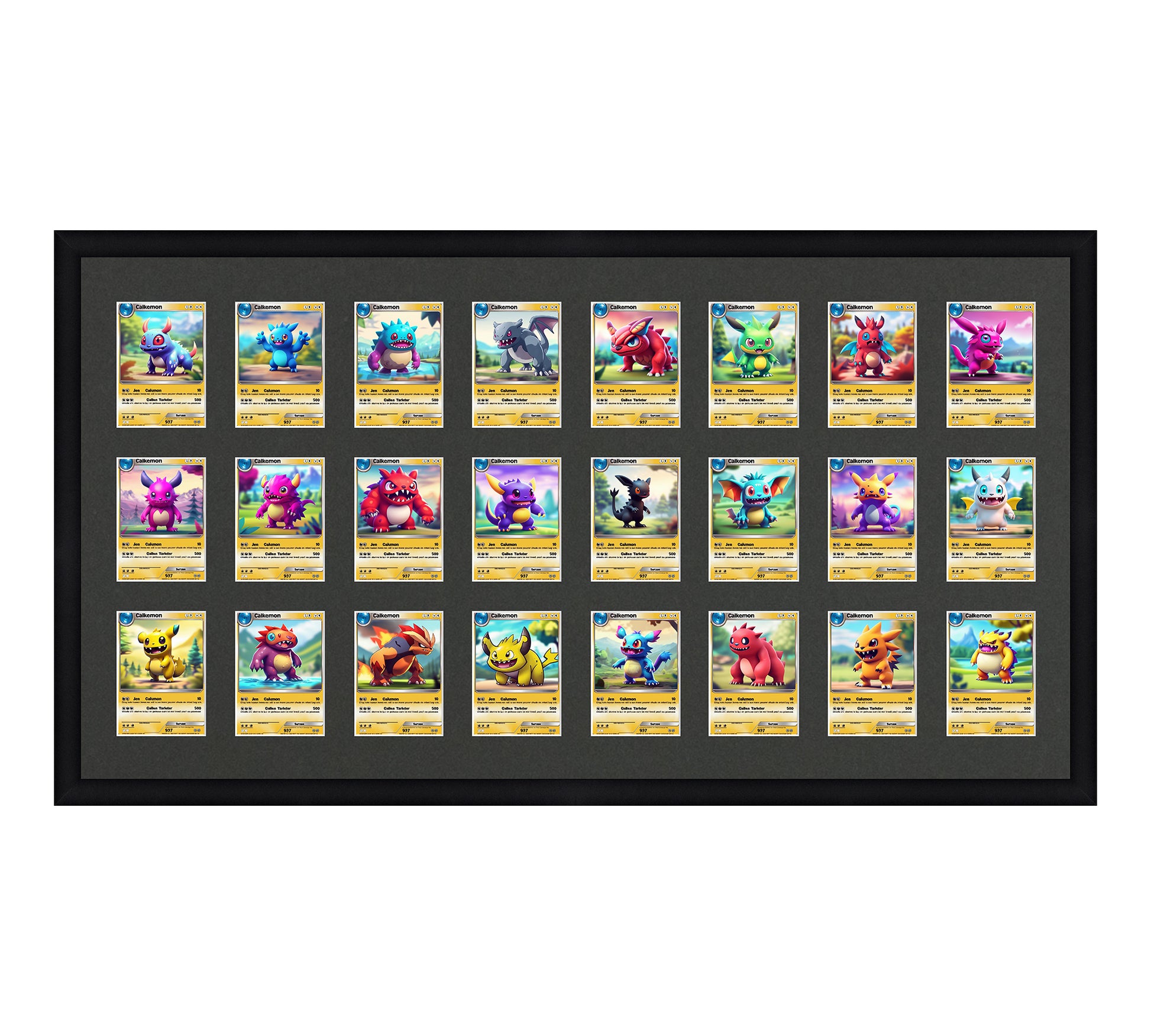 Card Frame Display - 24 Openings for Pokemon, Magic The Gathering, or other Sleeved or Toploader cards – Sleeve (2.5"x3.5")
