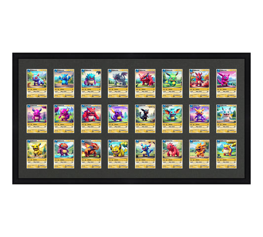 Card Frame Display - 24 Openings for Pokemon, Magic The Gathering, or other Sleeved or Toploader cards