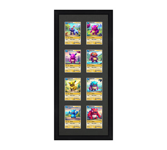 Card Frame Display - 8 Openings for Pokemon, Magic The Gathering, or other Sleeved or Toploader cards