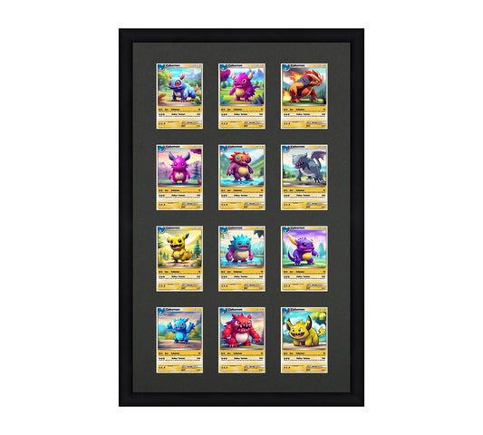 Card Frame Display - 12 Openings for Pokemon, Magic The Gathering, or other Sleeved or Toploader cards