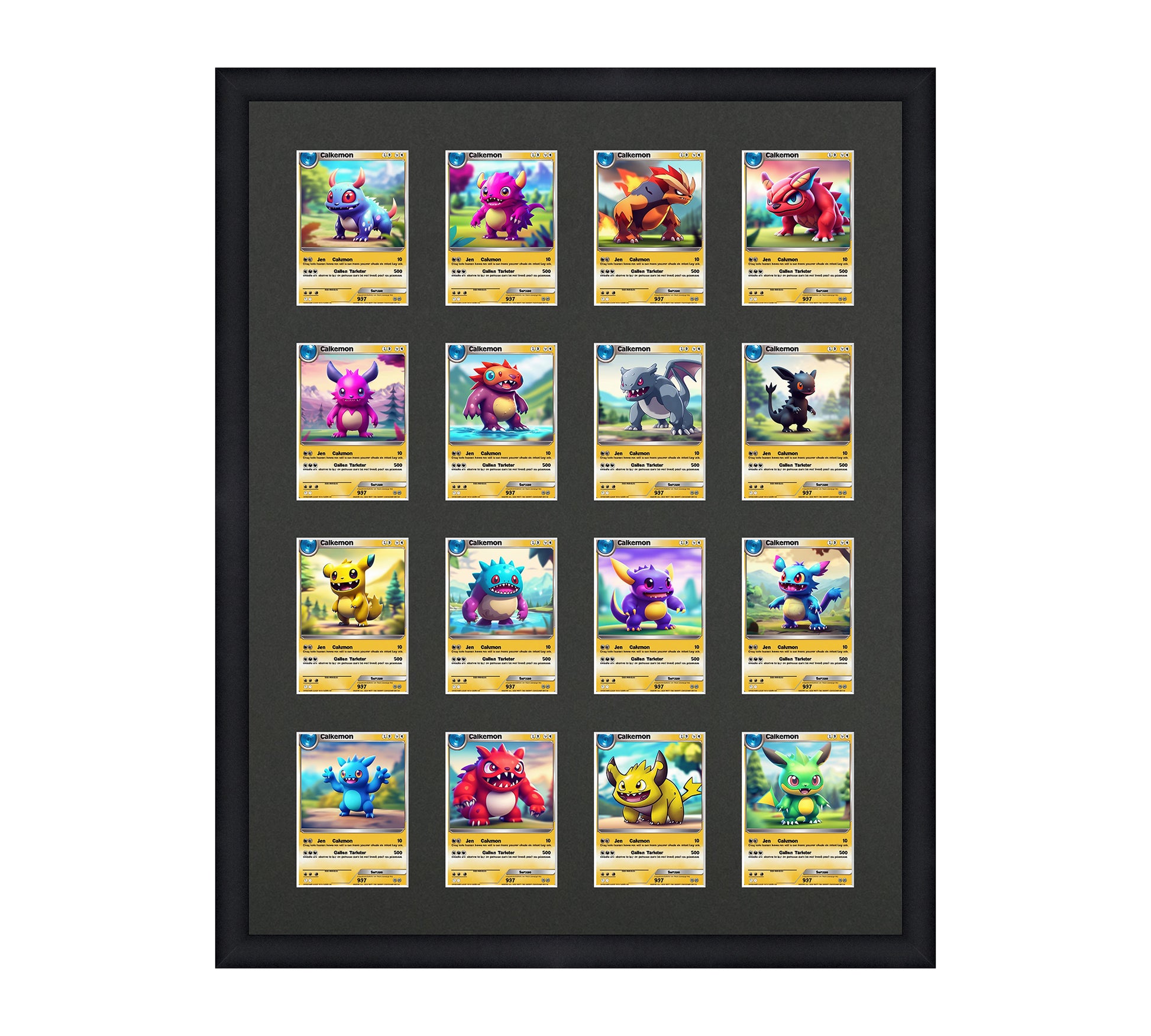 Card Frame Display - 16 Openings for Pokemon, Magic The Gathering, or other Sleeved or Toploader cards – Sleeve (2.5"x3.5")