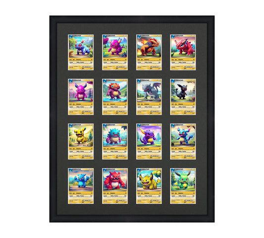 Card Frame Display - 16 Openings for Pokemon, Magic The Gathering, or other Sleeved or Toploader cards