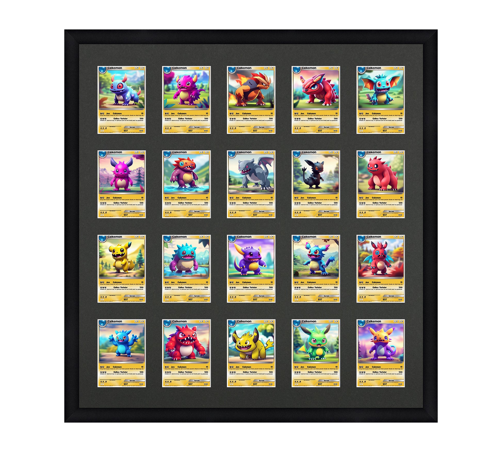 Card Frame Display - 20 Openings for Pokemon, Magic The Gathering, or other Sleeved or Toploader cards – Sleeve (2.5"x3.5")