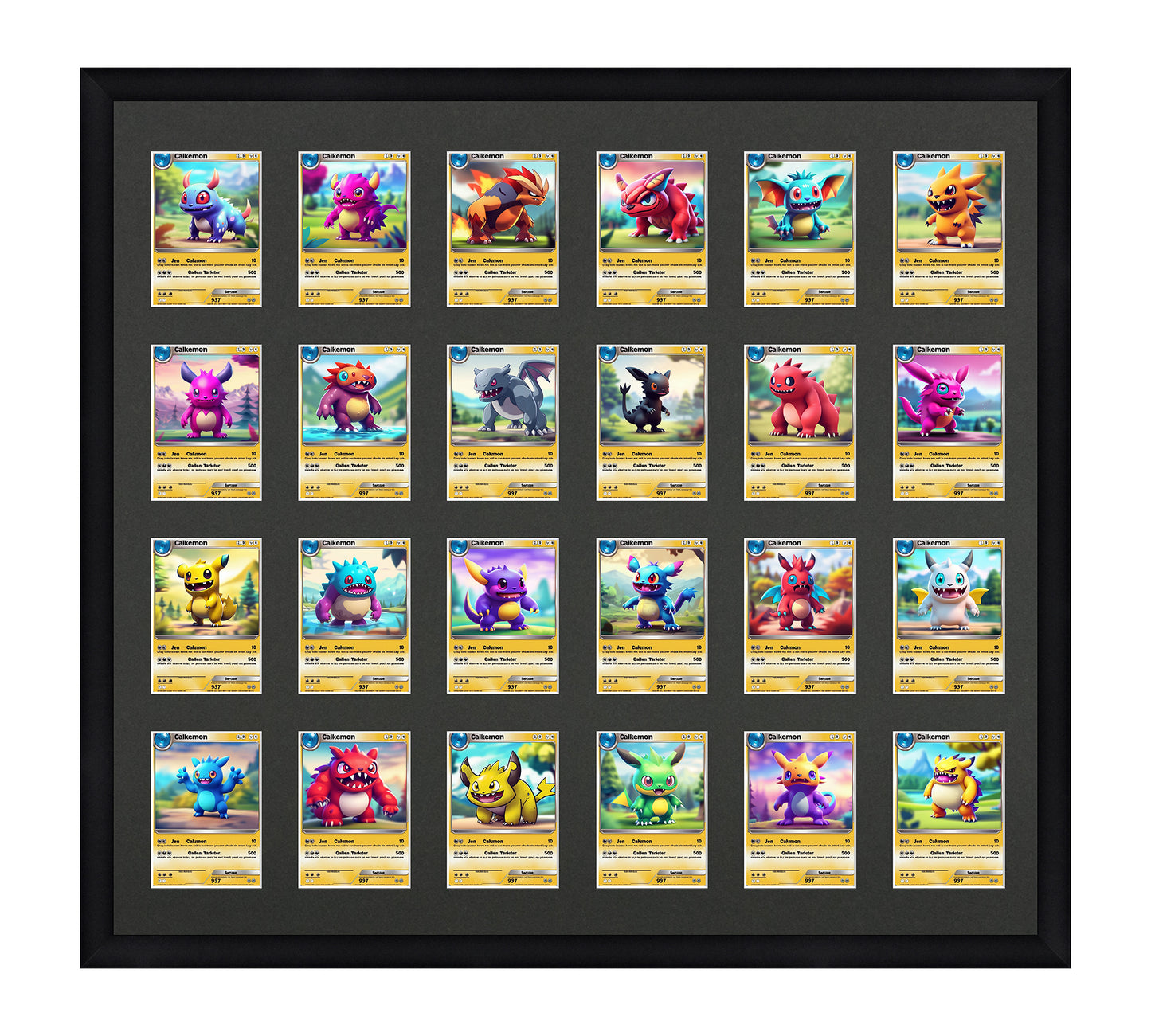 Card Frame Display - 24 Openings for Pokemon, Magic The Gathering, or other Sleeved or Toploader cards