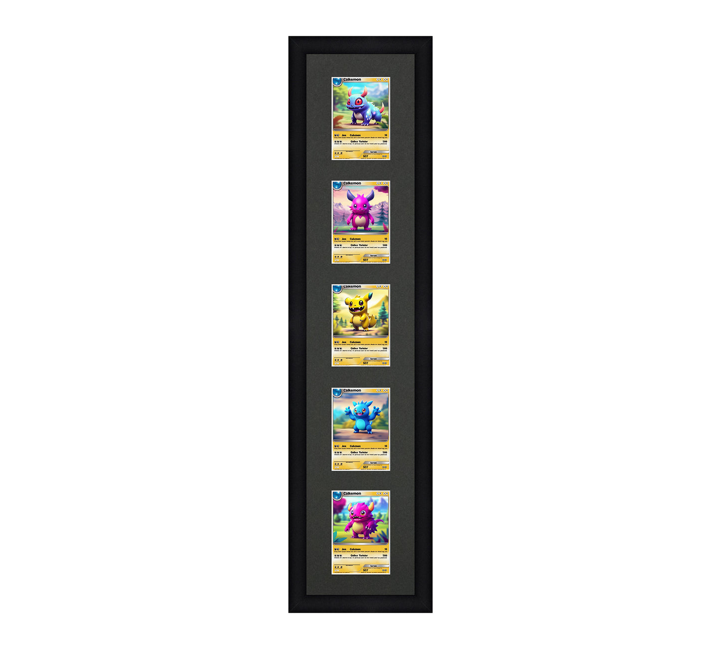 Card Frame Display - 5 Openings for Pokemon, Magic The Gathering, or other Sleeved or Toploader cards – Sleeve (2.5"x3.5")