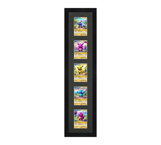 Card Frame Display - 5 Openings for Pokemon, Magic The Gathering, or other Sleeved or Toploader cards
