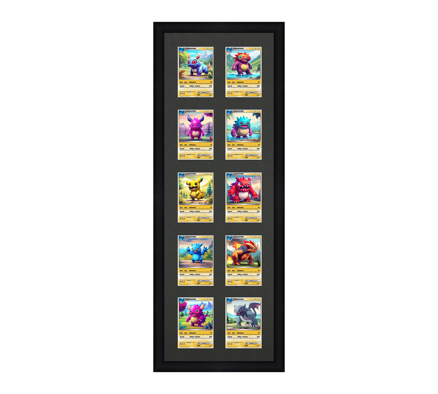 Card Frame Display - 10 Openings for Pokemon, Magic The Gathering, or other Sleeved or Toploader cards – Sleeve (2.5"x3.5")