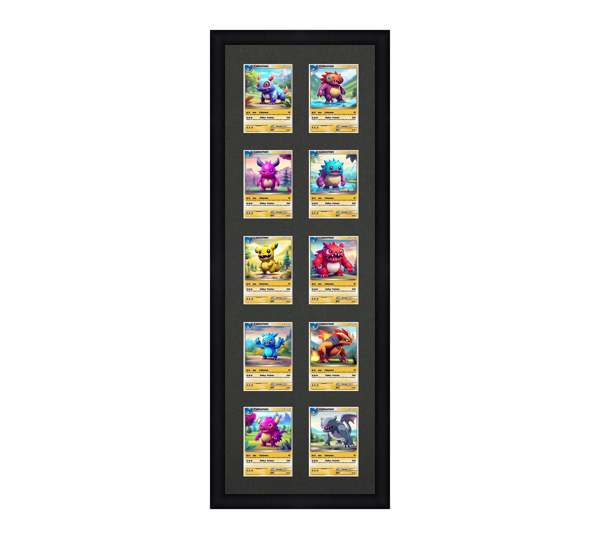 Card Frame Display - 10 Openings for Pokemon, Magic The Gathering, or other Sleeved or Toploader cards – Sleeve (2.5"x3.5")